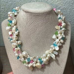 Elegant Multicolor Pearl Necklace